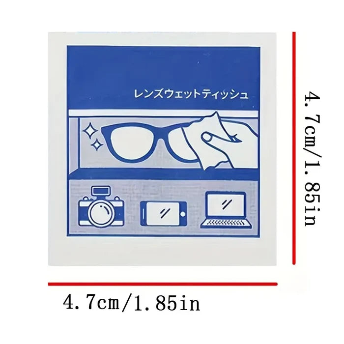 100 Disposable Eyeglass Cleaning Wipes - Individually Packaged