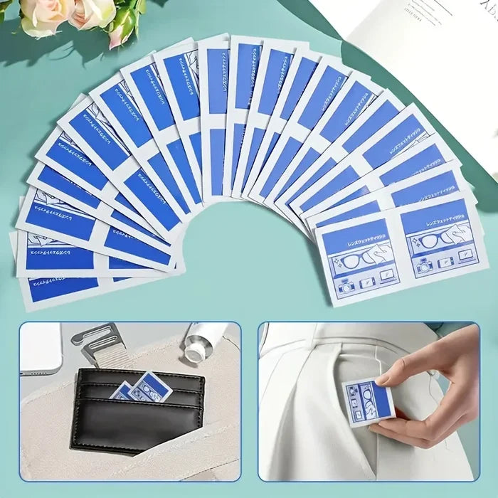 100 Disposable Eyeglass Cleaning Wipes - Individually Packaged