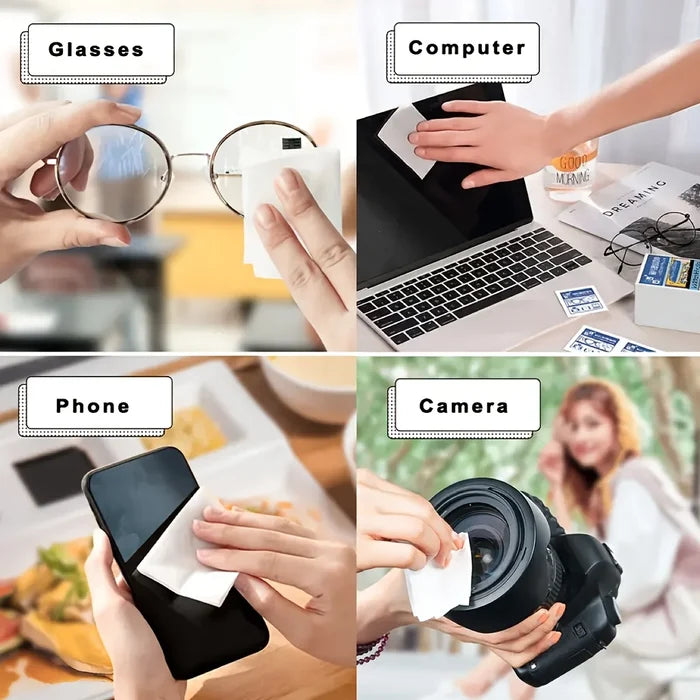 100 Disposable Eyeglass Cleaning Wipes - Individually Packaged