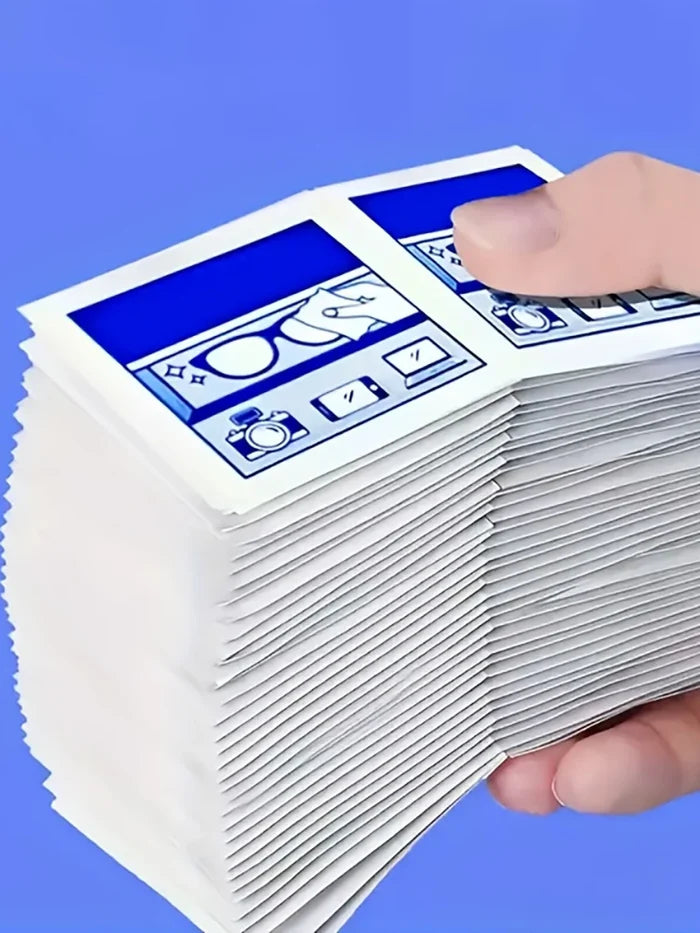 100 Disposable Eyeglass Cleaning Wipes - Individually Packaged