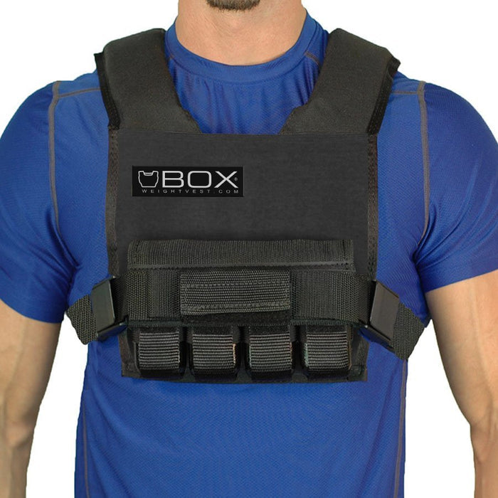 BOX super short weight vest made in USA, 20 lb model, compact front view