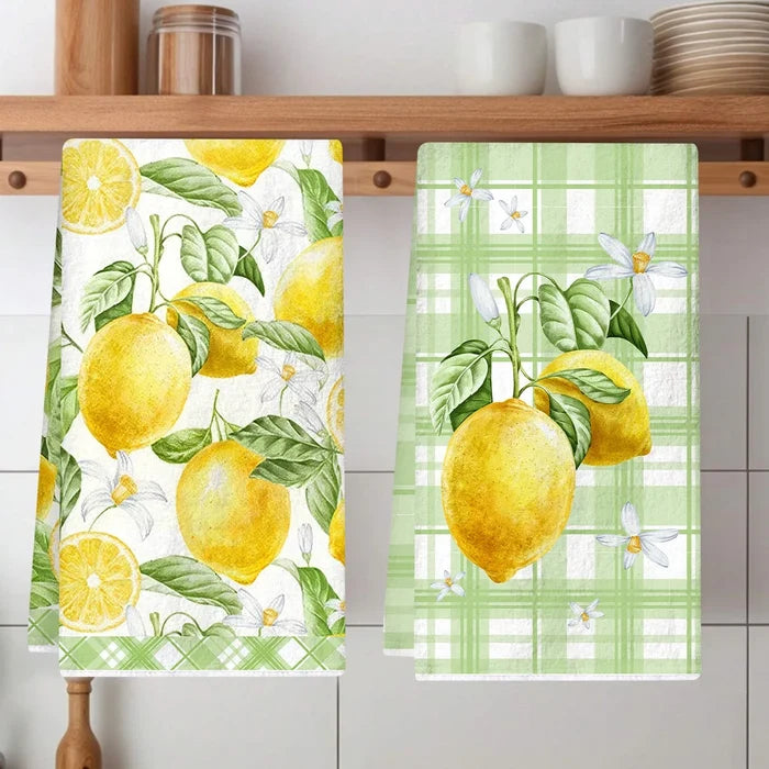 2pcs Italy Lemon Hand Towels
