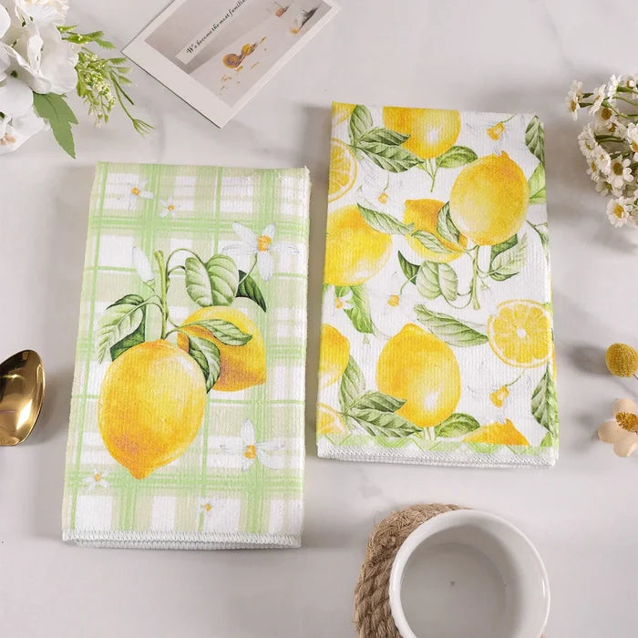 2pcs Italy Lemon Hand Towels