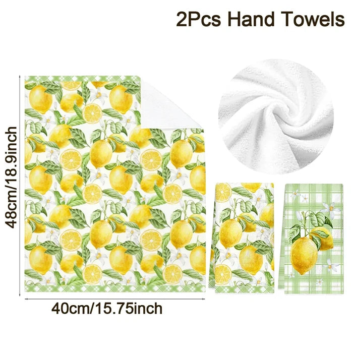 2pcs Italy Lemon Hand Towels