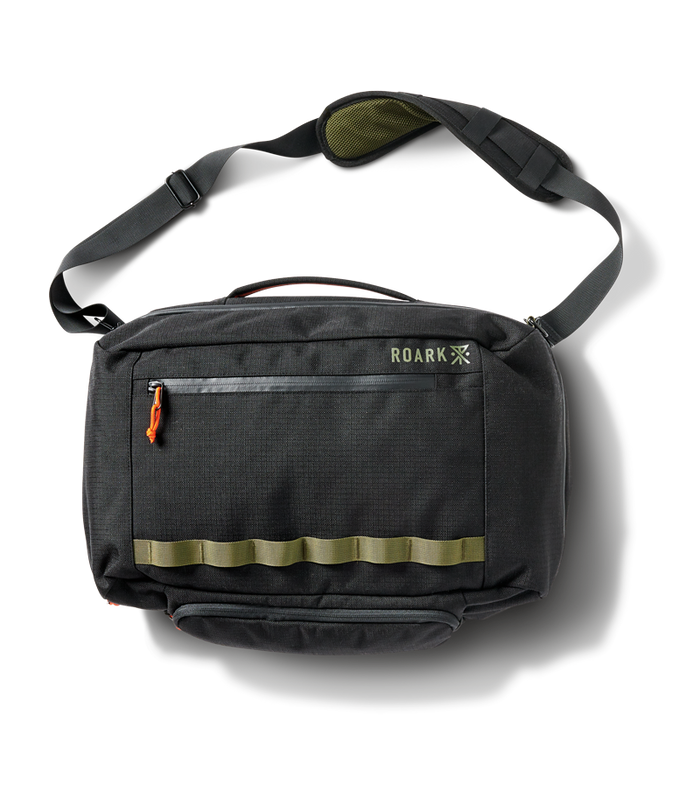 A glimpse inside the spacious main compartment of the Roark 3 Day Fixer Bag.