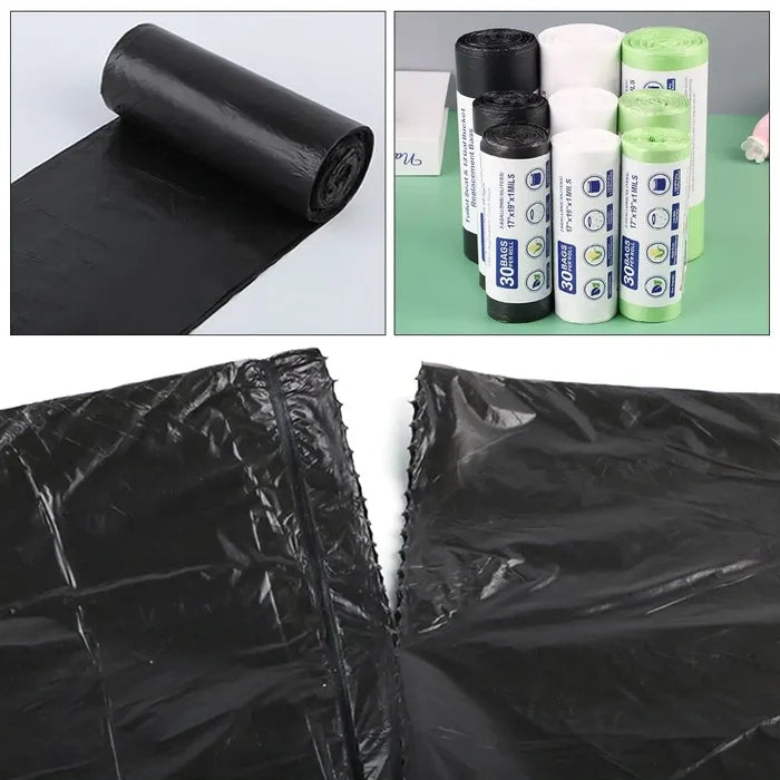 30 Bags Roll Disposable Garbage Bag Trash Can Bin Small Medium Large