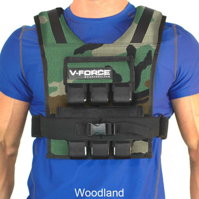 30 lb V-FORCE II short weight vest woodland camo option