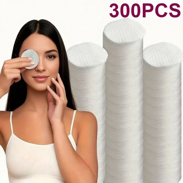 300/600pcs Round Facial Cleansing Pads High-Quality Makeup Remover Wipes