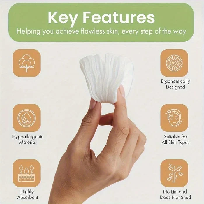300/600pcs Round Facial Cleansing Pads High-Quality Makeup Remover Wipes