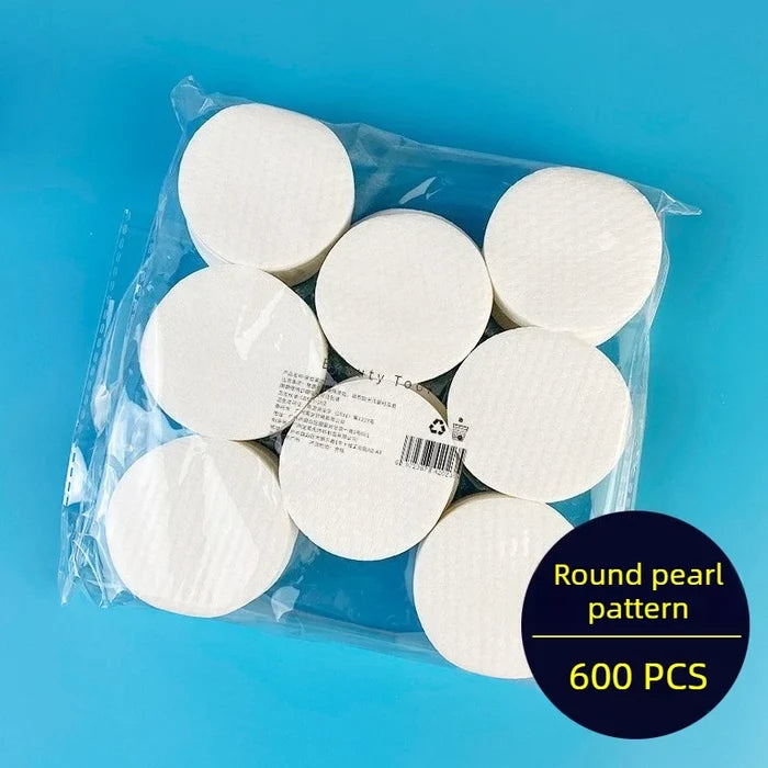 300/600pcs Round Facial Cleansing Pads High-Quality Makeup Remover Wipes