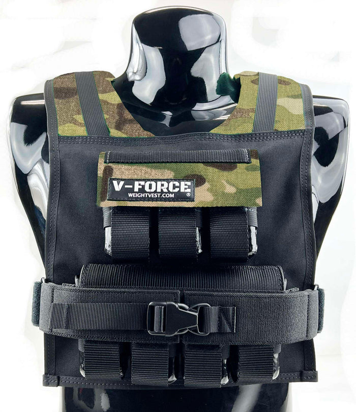 35 lb V-FORCE short weight vest multicam camo option