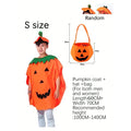 3pcs/set Halloween Pumpkin Costume, including clothes, hat, and handbag