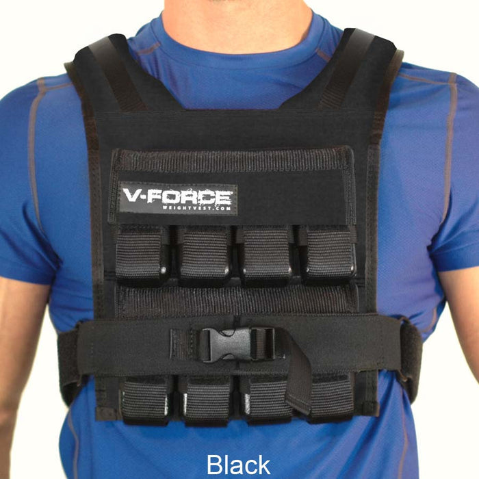 40 lb V-FORCE basketball weight vest front view black