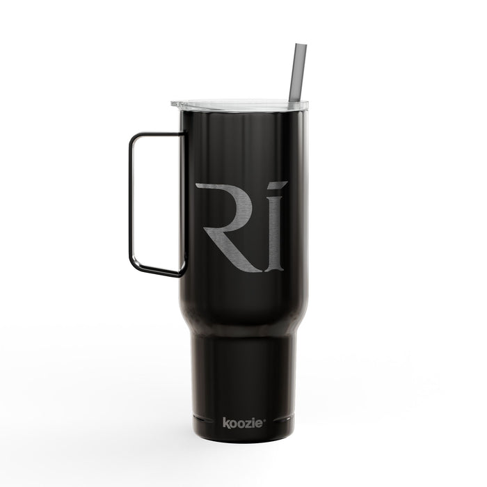 40oz Engraved Insulated Tumbler with Lid & Straw — Personalized Monogram 'Ri'
