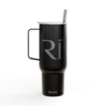 40oz Engraved Insulated Tumbler with Lid & Straw — Personalized Monogram 'Ri'