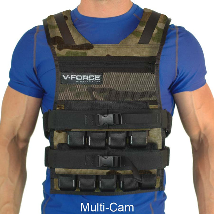 45 lb V-FORCE long weight vest multicam camo option