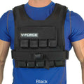 45 lb V-FORCE short weight vest front view black