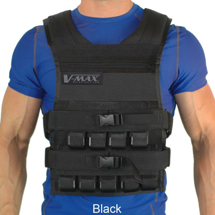 V-MAX long weight vest made in USA, 45 lb model, front view