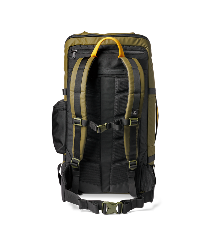 Open view: The Roark 5 Day Mule Bag, packed and ready for a multi-day adventure.