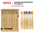 50 disposable bamboo soft bristled toothbrushes - biodegradable and easy to carry