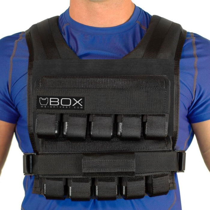BOX weight vest made in USA, 50 lb model, heavy-duty training vest