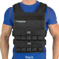 50 lb V-FORCE long weight vest front view black