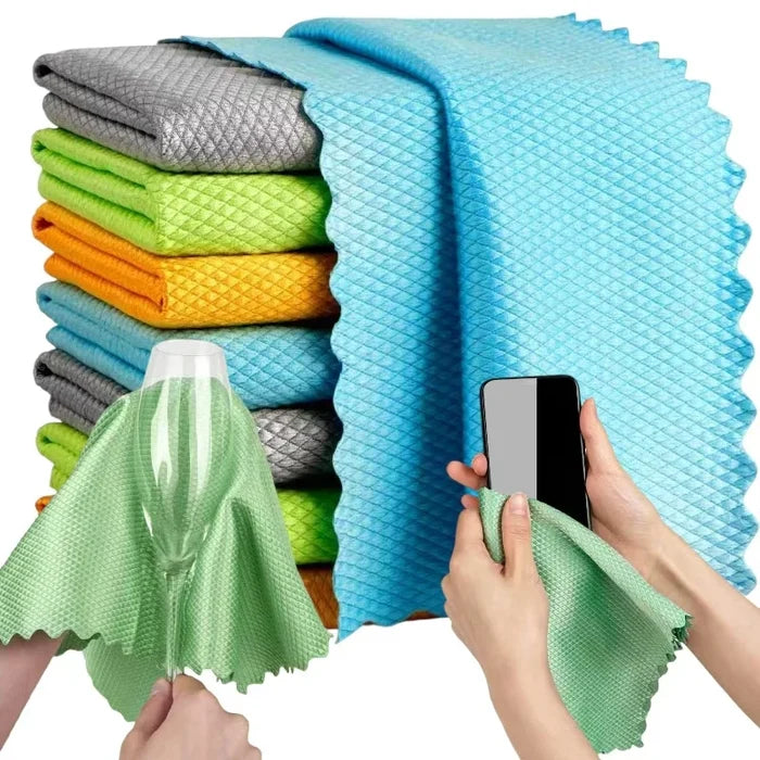 5/10PCS Microfiber Glass Cleaning Cloth