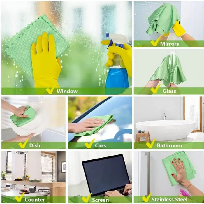 5/10PCS Microfiber Glass Cleaning Cloth