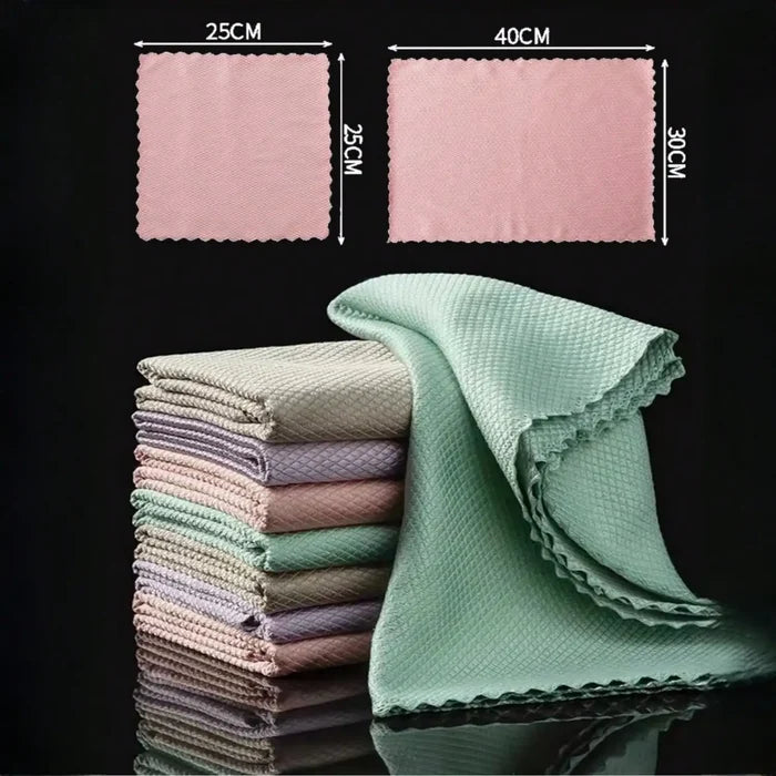 5/10PCS Microfiber Glass Cleaning Cloth