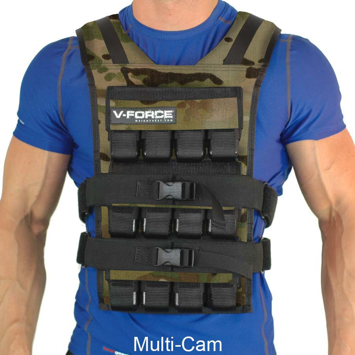 80 lb V-FORCE II long weight vest multicam camo option