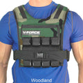 60 lb V-FORCE II short weight vest woodland camo option