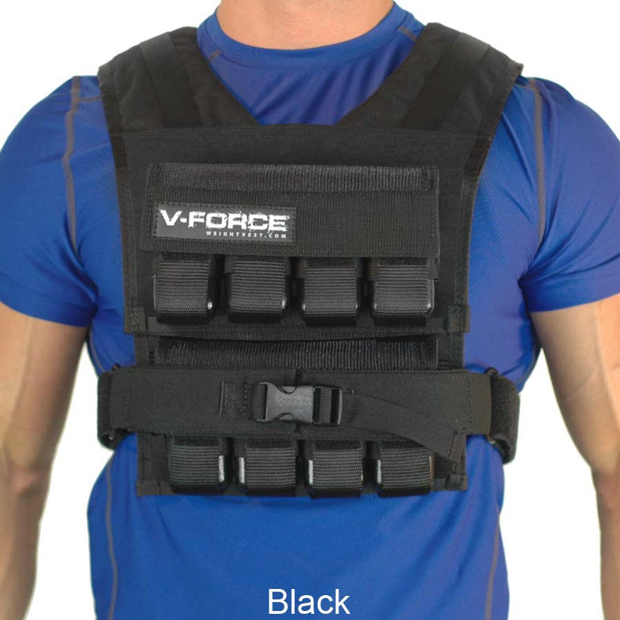 V-FORCE II short weight vest made in USA, 60 lb model, high-capacity training vest