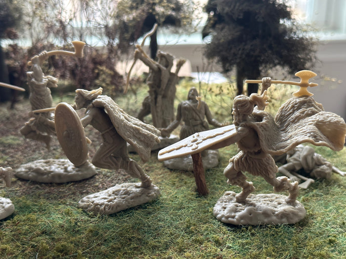 BARBARIANS / VIKINGS 3 SET SPECIAL 27 FIGURES GREEN/GRAY