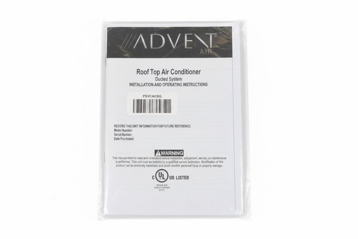 Advent Air PSVCACRG RV Roof Top Air Conditioner Service Pack - Installation Manual Front View | United RV Parts