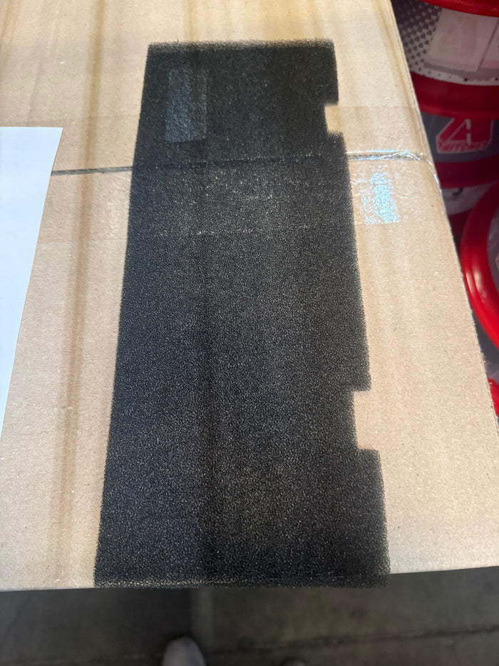 Black Foam RV Air Conditioner Filter PXX128030577 - Flat Lay | United RV Parts