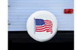 ADCO American Flag Vinyl Spare Tire Cover installed on RV - Front View | United RV Parts