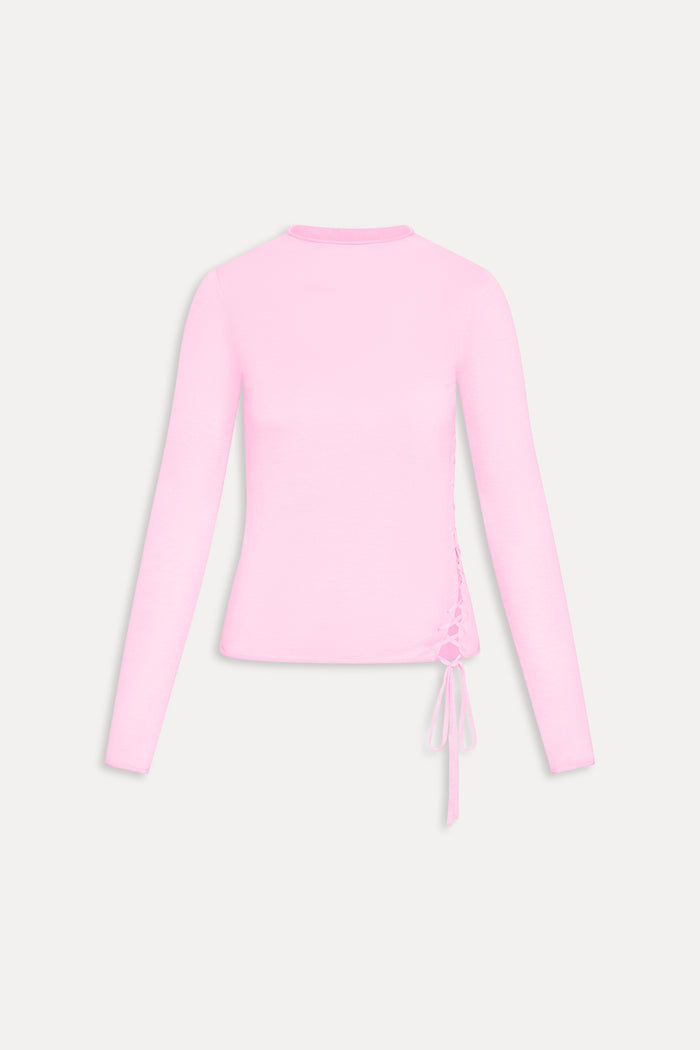 Adele Mock Neck Top - Pillow Pink