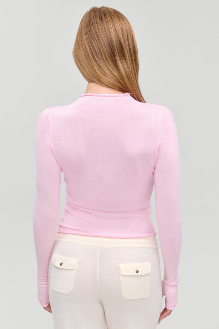 Adele Mock Neck Top - Pillow Pink
