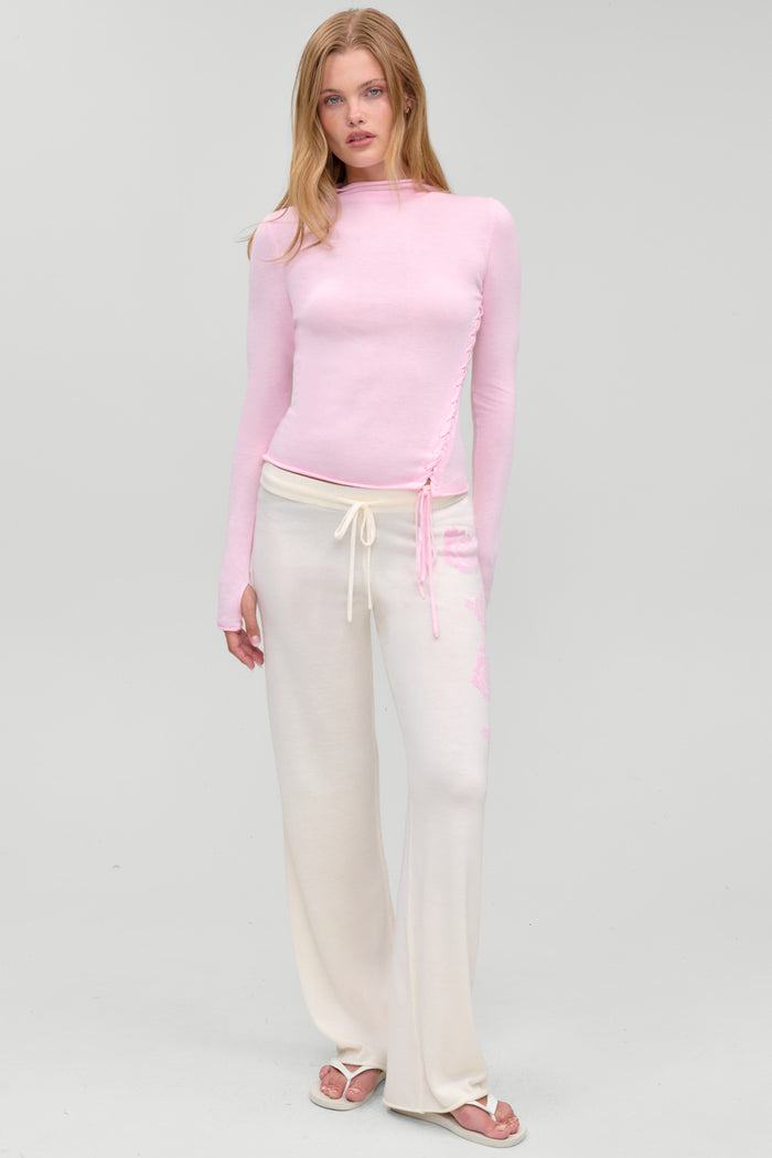 Adele Mock Neck Top - Pillow Pink