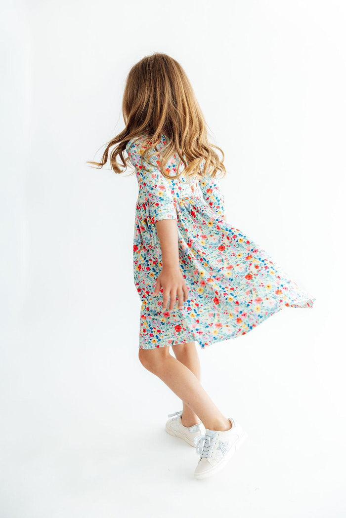 After the Rain 3/4 Sleeve Pocket Twirl Dress-Mila & Rose ®