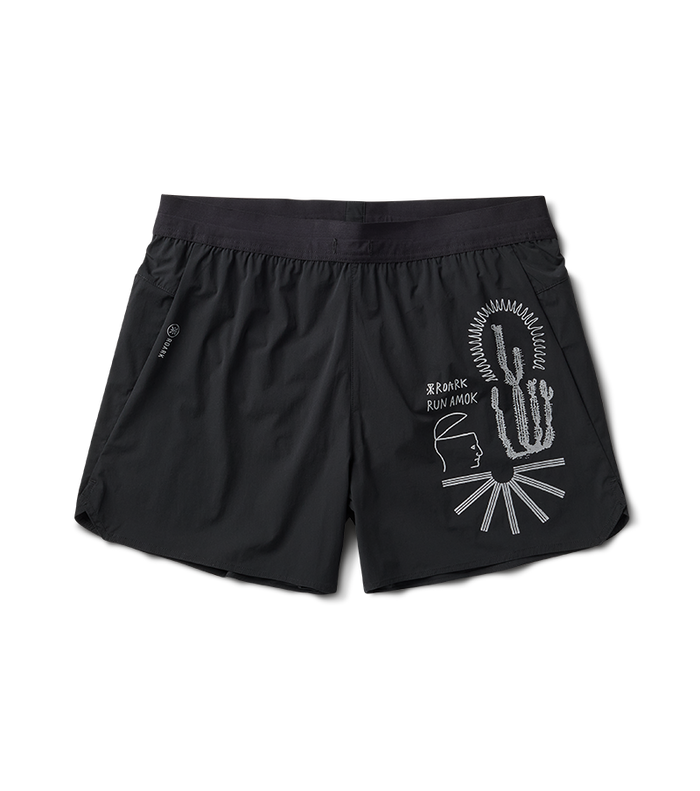 The Roark Alta 5" Shorts in Black, versatile and stylish men's shorts with a 5-inch inseam.