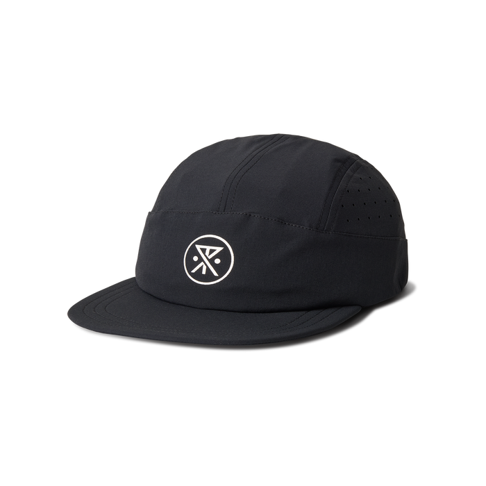 Stylish black cricket cap from Roark, perfect for outdoor adventures and travel