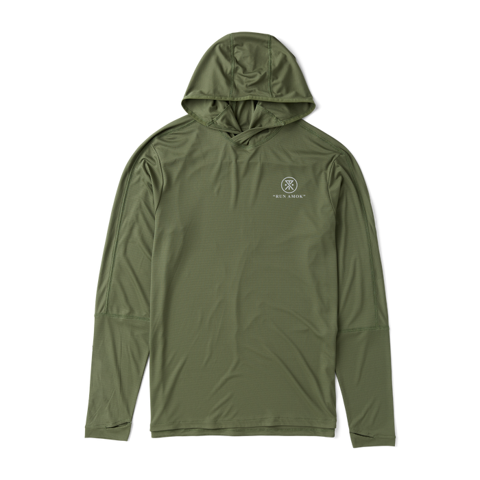 Roark logo on the hood of an adventure-ready garment, showcasing the brand's commitment to outdoor and travel-inspired apparel.
