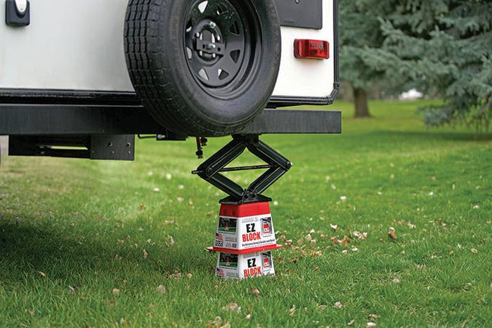 Two Stacked Andersen EZ Blocks 3621 Under RV Jack - Double Stack | United RV Parts