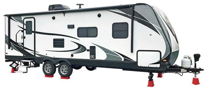 Andersen EZ Block 3621 Levelers Under Parked RV Trailer - Full Setup | United RV Parts