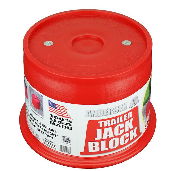 Red Andersen Trailer Jack Block Single Unit - Side Angle | United RV Parts