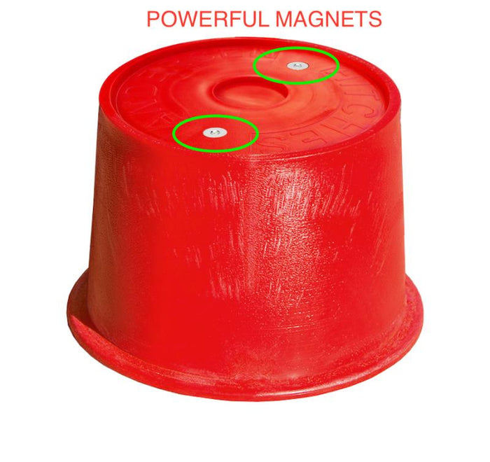 Red Andersen Trailer Jack Block Magnet Detail - Top View | United RV Parts