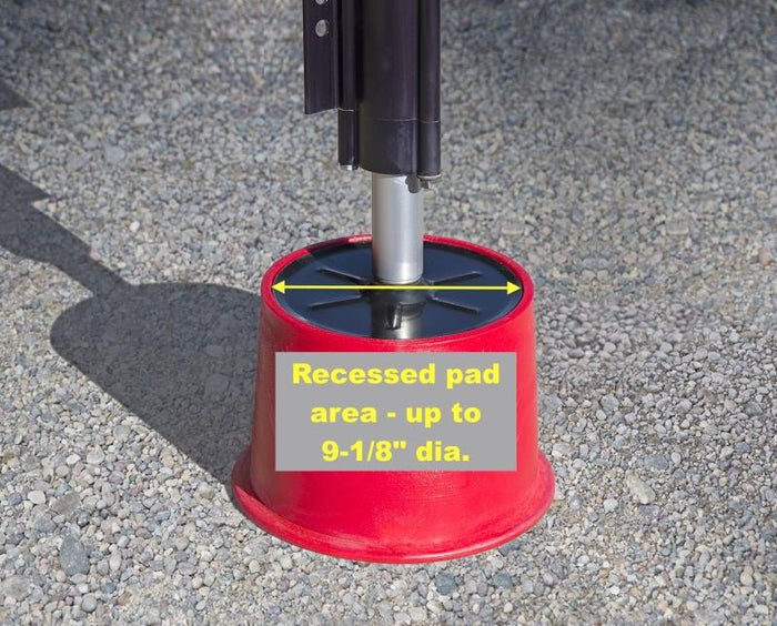 Red Andersen Jack Block Recessed Pad Detail - 9 Inch Diameter | United RV Parts