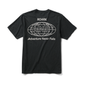 Active black shirt with detailed sleeves, designed for adventure and travel, by Roark.