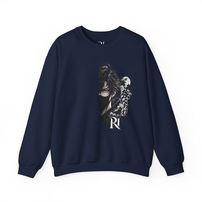 Anime Ninja Crewneck Sweatshirt – Monochrome Mountain Backprint